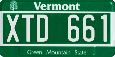 VT license plate XTD661