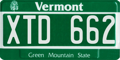 VT license plate XTD662