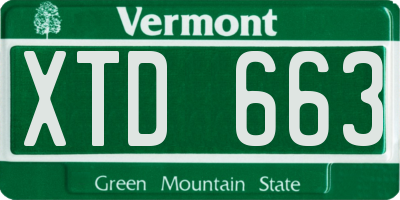 VT license plate XTD663