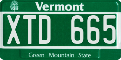 VT license plate XTD665
