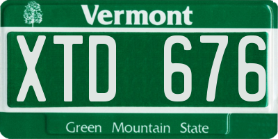 VT license plate XTD676