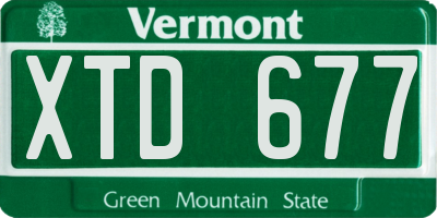 VT license plate XTD677