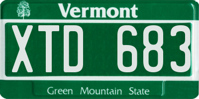 VT license plate XTD683