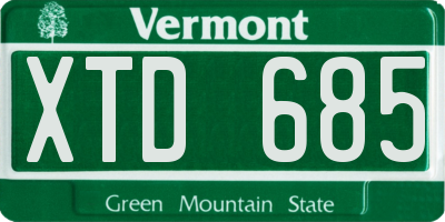 VT license plate XTD685