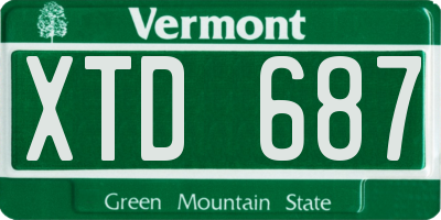 VT license plate XTD687