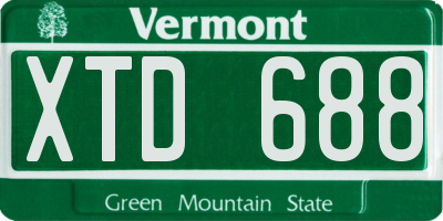 VT license plate XTD688