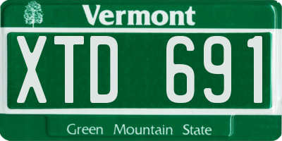 VT license plate XTD691
