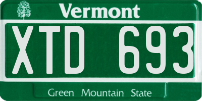 VT license plate XTD693