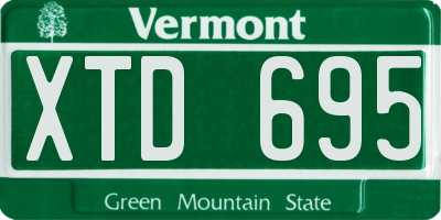 VT license plate XTD695