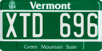VT license plate XTD696