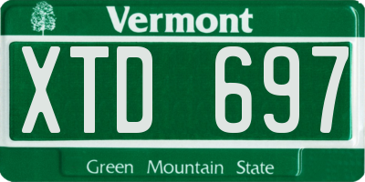 VT license plate XTD697