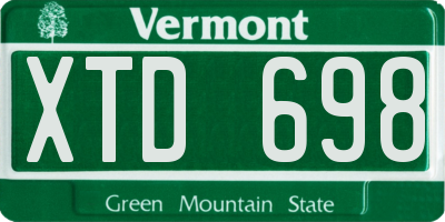 VT license plate XTD698