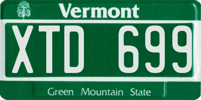 VT license plate XTD699