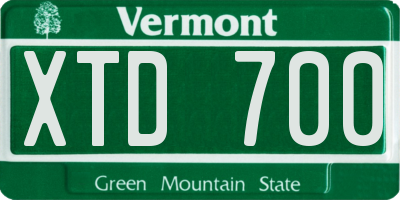 VT license plate XTD700