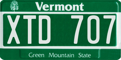 VT license plate XTD707