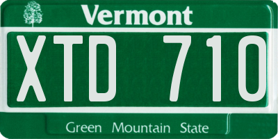 VT license plate XTD710