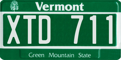 VT license plate XTD711