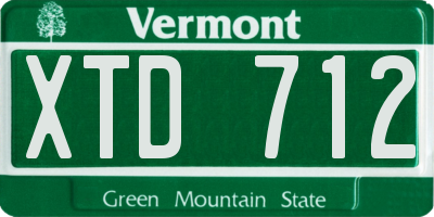 VT license plate XTD712
