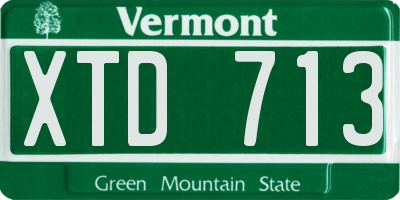 VT license plate XTD713