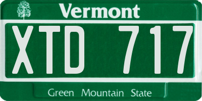 VT license plate XTD717