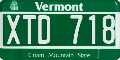 VT license plate XTD718