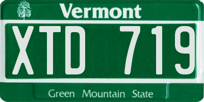 VT license plate XTD719