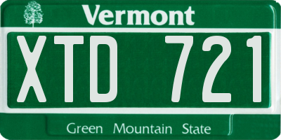 VT license plate XTD721