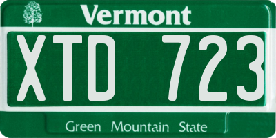 VT license plate XTD723