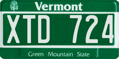 VT license plate XTD724