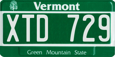VT license plate XTD729