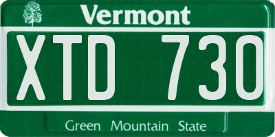 VT license plate XTD730