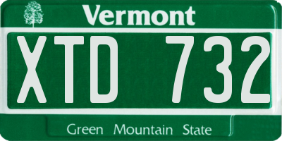 VT license plate XTD732