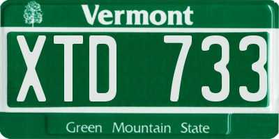 VT license plate XTD733