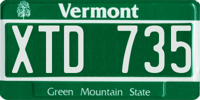 VT license plate XTD735