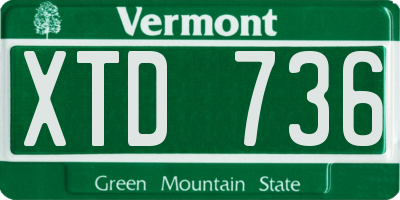 VT license plate XTD736