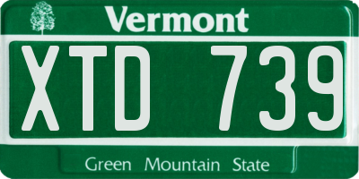 VT license plate XTD739