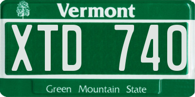VT license plate XTD740