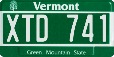 VT license plate XTD741