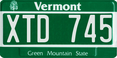 VT license plate XTD745