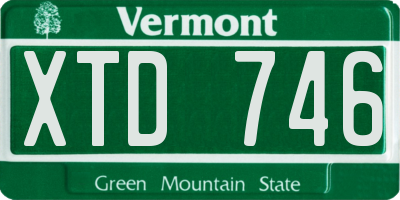 VT license plate XTD746