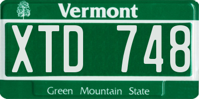 VT license plate XTD748