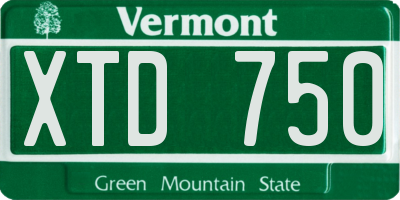 VT license plate XTD750