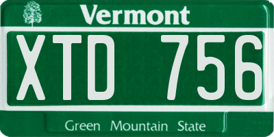 VT license plate XTD756
