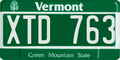 VT license plate XTD763