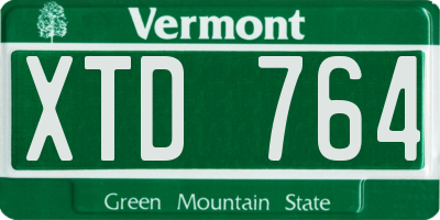 VT license plate XTD764