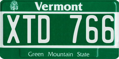VT license plate XTD766