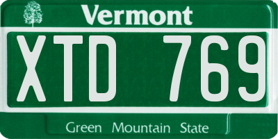 VT license plate XTD769