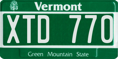 VT license plate XTD770