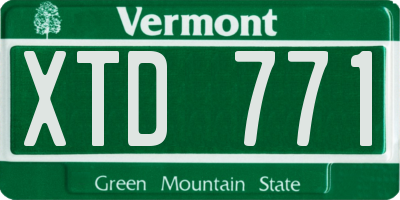VT license plate XTD771