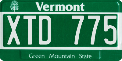 VT license plate XTD775